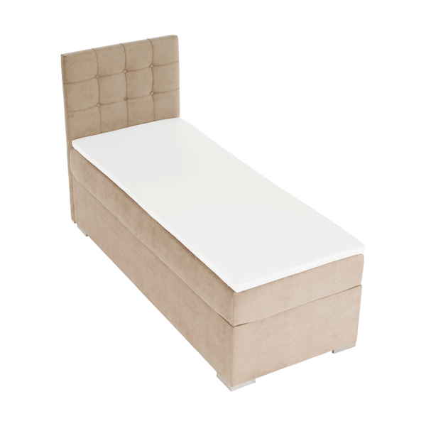 Boxspringová posteľ, jednolôžko, svetlohnedá, 80x200, ľavá, DANY