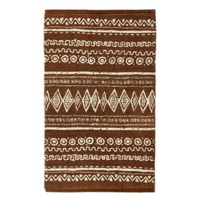 Hnedo-biely bavlnený koberec Webtappeti Ethnic, 55 x 140 cm
