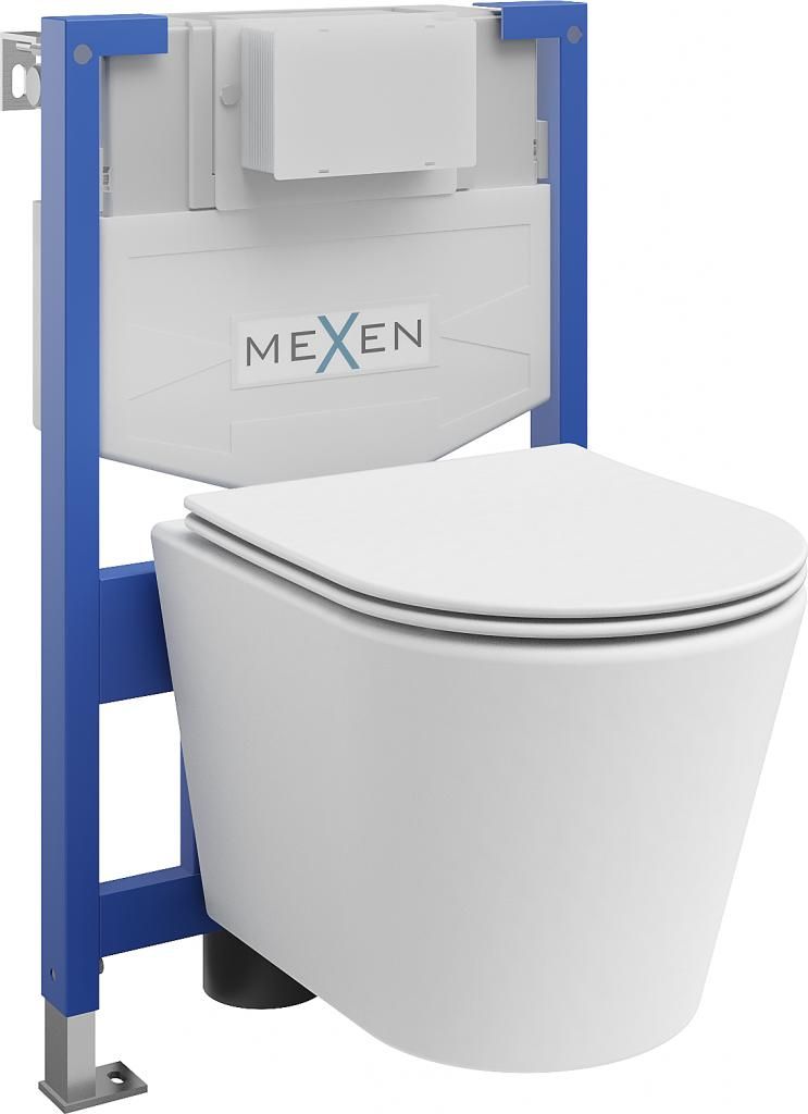 MEXEN/S - WC predstenová inštalačná sada Fenix XS-F s misou WC Rico + sedátko softclose, biela mat 68030724001