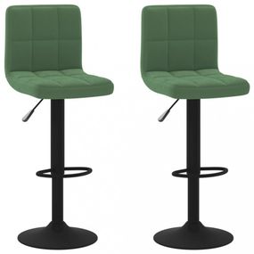 Barová stolička 2 ks zamat / kov Dekorhome Tmavo zelená