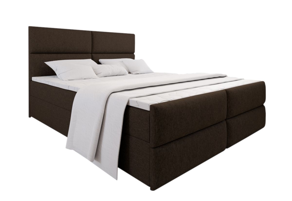 Expedo Čalúnená posteľ boxspring MILON + topper, 140x200, sawana 26