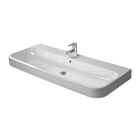 Duravit Happy D.2 - Umývadlo do nábytku, 3 otvory pre batériu prepichnuté, 1200x505 mm, biela 2318120030