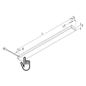 Hera Podhľadové LED svietidlo Top-Stick FMT 3000K 90 cm, Obývacia izba / jedáleň, hliník, plast, 15.6W, Energialuokka: G, P: 90 cm, L: 1.5 cm, K: 0.8cm