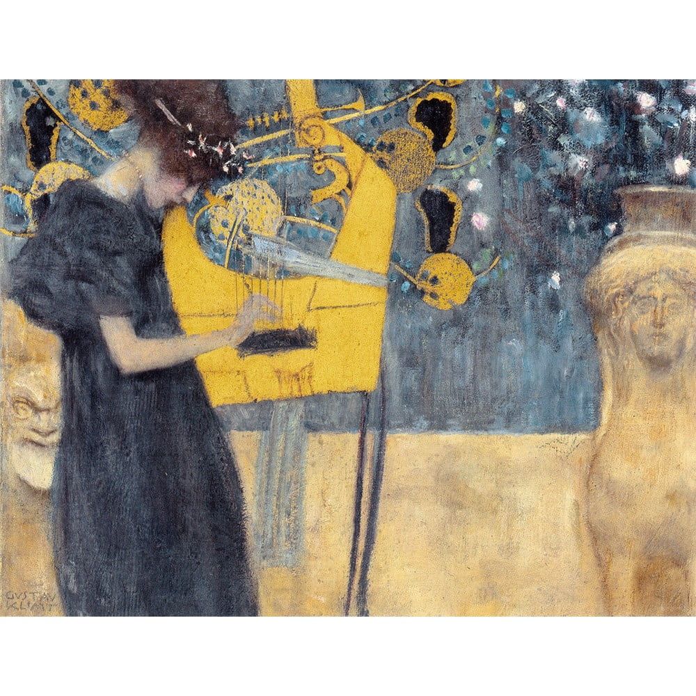 Reprodukcia obrazu Gustav Klimt - Music, 90 × 70 cm