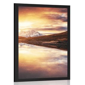 Plagát skvostný západ slnka v horách - 30x45 black