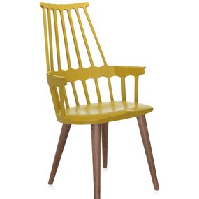 Kartell - Stolička Comback Wooden Legs, žltá/dubová