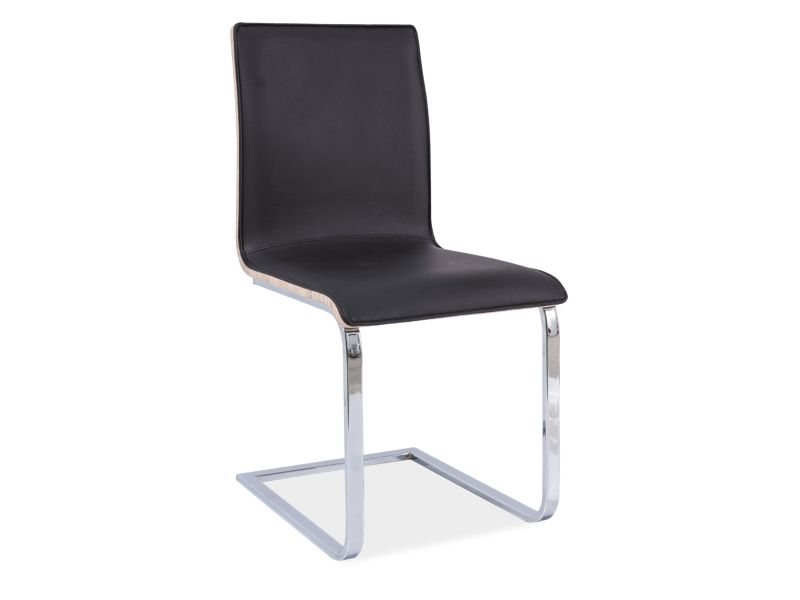 Jedálenská stolička H-690 (ekokoža čierna + dub sonoma)