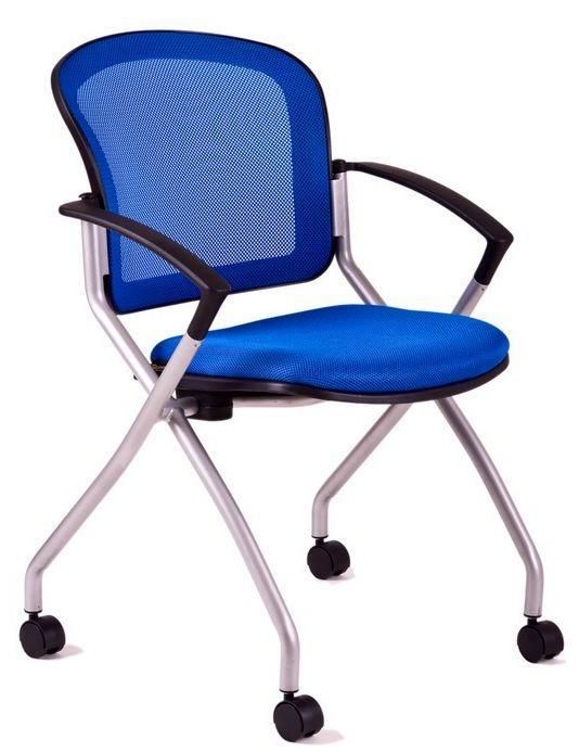 OFFICE PRO -  OFFICE PRO Konferenčná rokovacia stolička METIS modrá na kolieskách