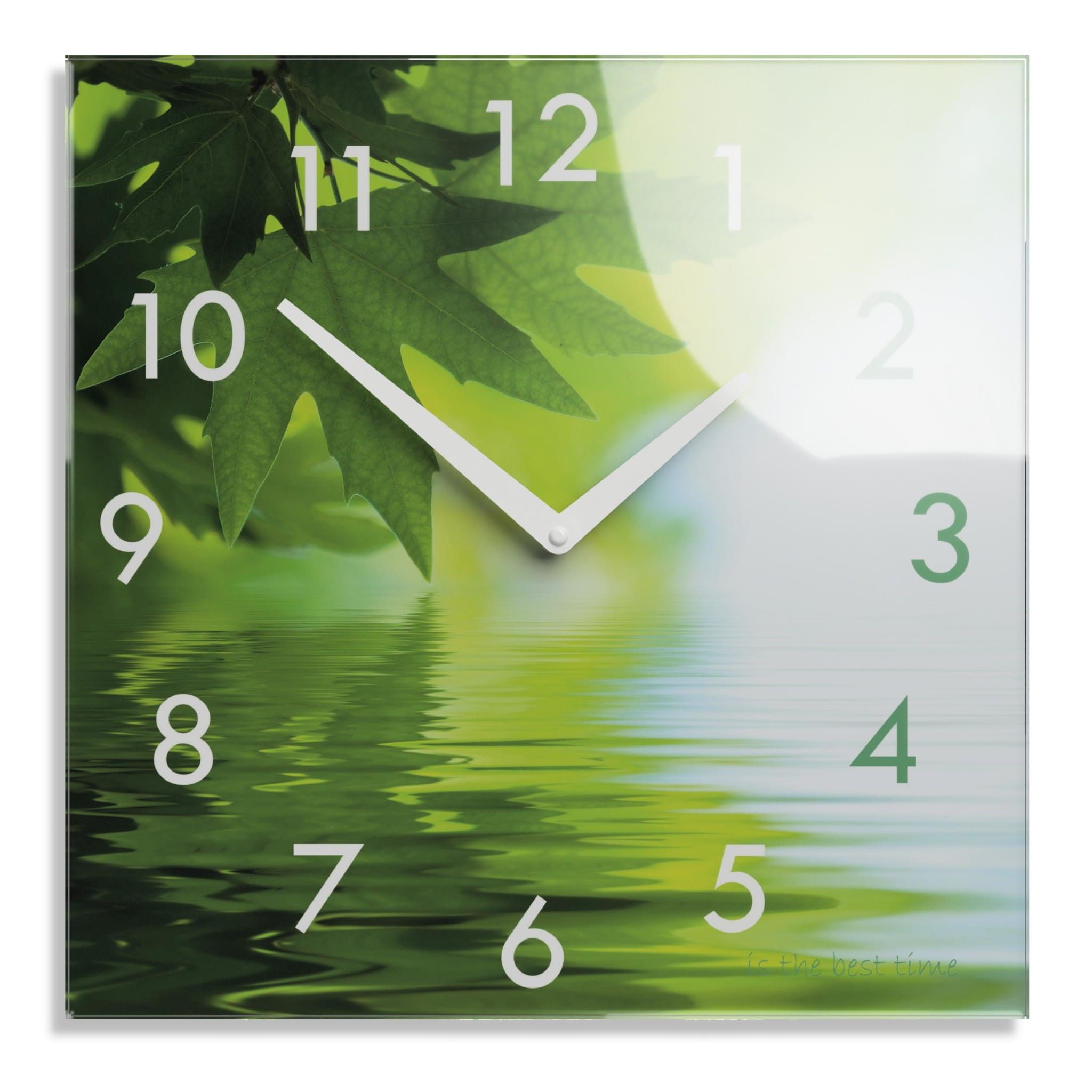 DomTextilu Dekoračné sklenené hodiny 30 cm s motívom prírody 57323