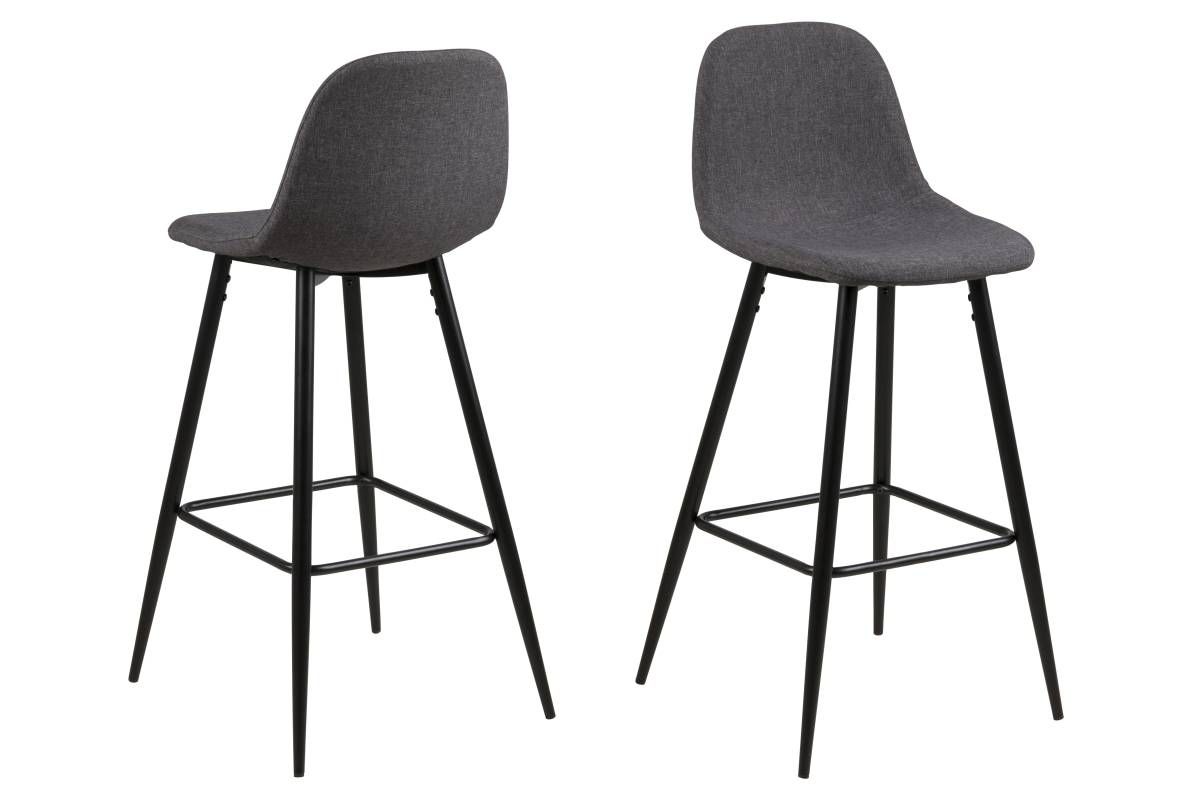 Dizajnová barová stolička Nayeli, šedá a čierna