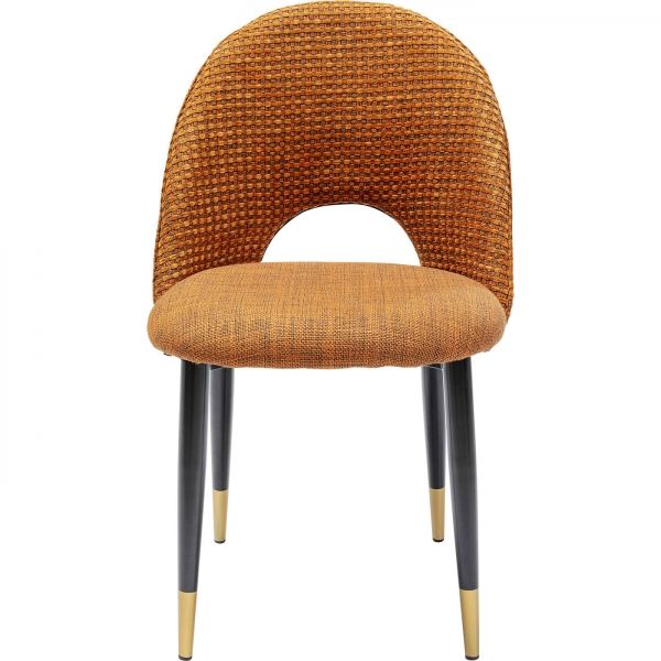 KARE Design Oranžová čalouněná jídelní židle Hudson