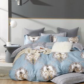 DomTextilu Originálne moderné pohodlné posteľné obliečky 4 časti: 1ks 160 cmx200 + 2ks 70 cmx80 + plachta Modrá 38704-181842