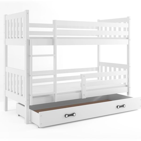 Poschodová posteľ CARINO - 190x80cm - Biela - Biela