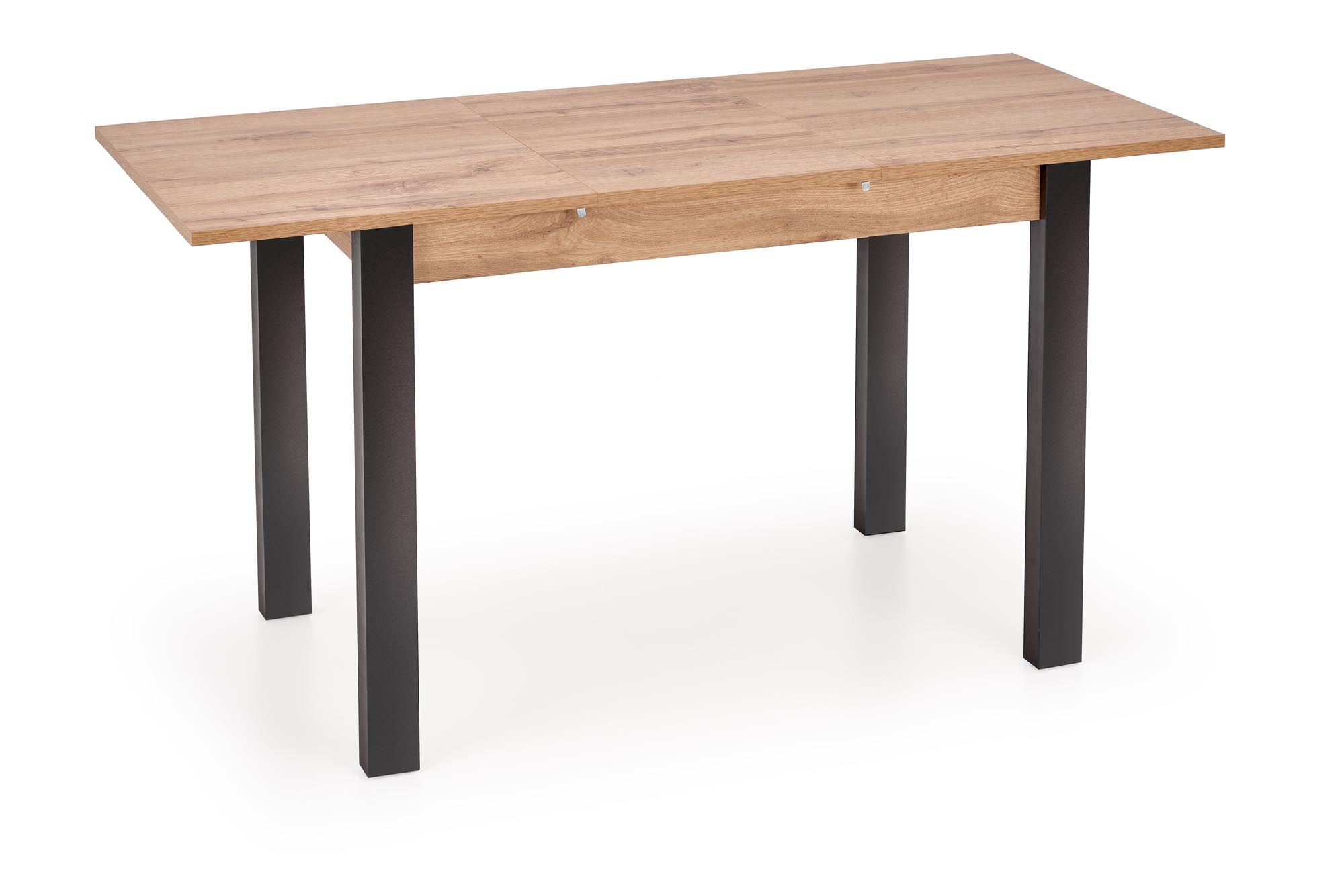 Halmar GINO stôl s rozkladom, doska - dub wotan, nohy - čierne