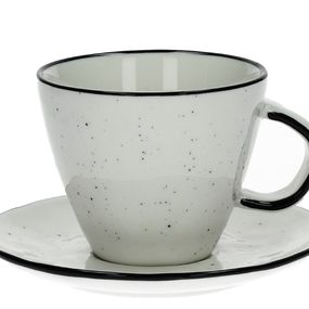 Porcelánová šálka s podšálkou BASIL, White