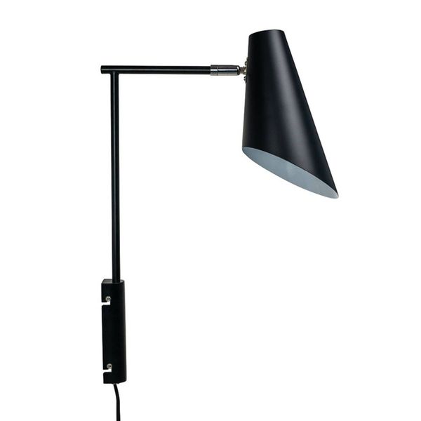 Dyberg Larsen Cale nástenné svetlo 46 cm čierna, Obývacia izba / jedáleň, kov, GU10, 35W, L: 14.6 cm, K: 46cm