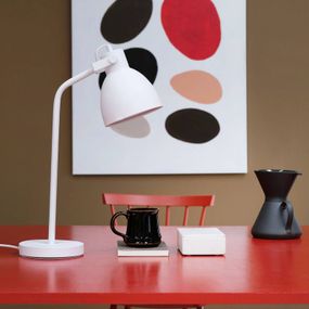 Dyberg Larsen Coast stolová lampa, biela, Pracovňa / Kancelária, kov, E27, 20W, L: 15 cm, K: 52.5cm