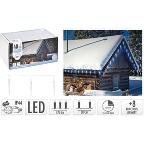 HOMESTYLING Světelný řetěz RAMPOUCHY 40 LED bílá / 5,7 m KO-AX8103060