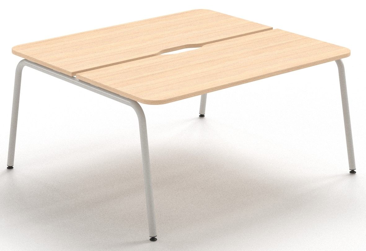 NARBUTAS - Dvojmiestny pracovný stôl ROUND so zaoblenými rohmi a posuvnou doskou - 160x164