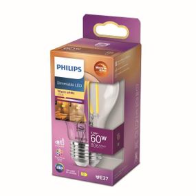 Philips 8719514323834 LED žiarovka E27 5,9W/60W 806lm 2200-2700K A60 filament WarmGlow Dimmable
