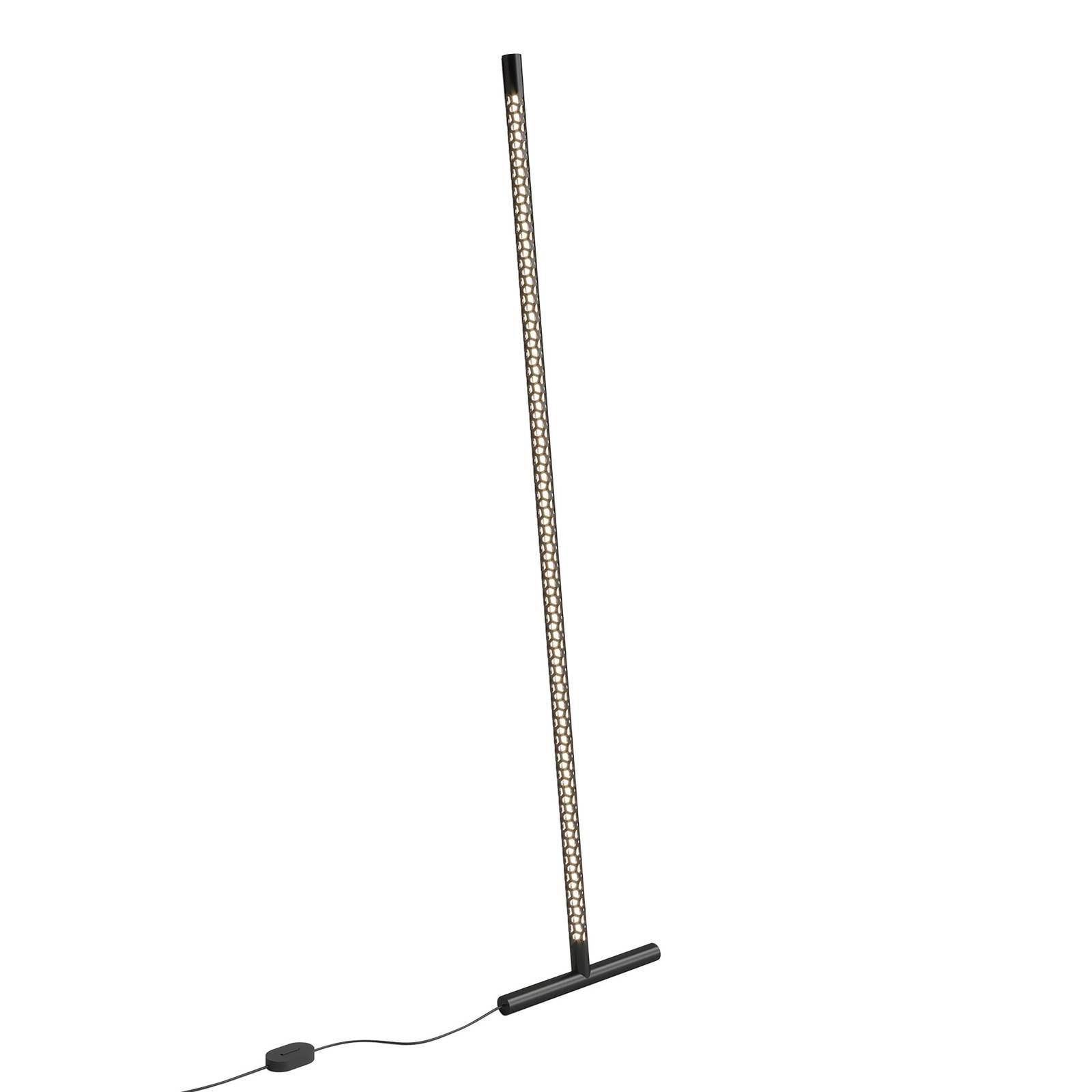 Rotaliana Squiggle F1 stojaca LED lampa čierna, Obývacia izba / jedáleň, hliník, 43W, P: 43 cm, K: 193cm