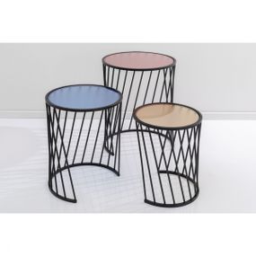 KARE Design Odkládací stolek Rainbow (set 3 kus)