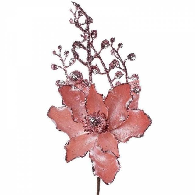 Kinekus Ozdoba zapichovacia kvet magnólia ružová