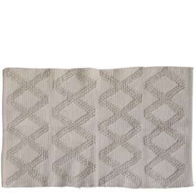 Béžový bavlnený koberec so vzorom Mig - 90*60 cm