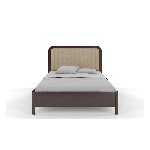 Tmavohnedá dvojlôžková posteľ z bukového dreva Skandica Visby Modena, 160 x 200 cm