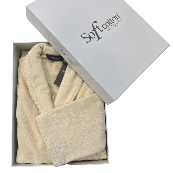 Soft Cotton Dámsky elegantný župan STELLA v darčekovom balení. Krémová XL