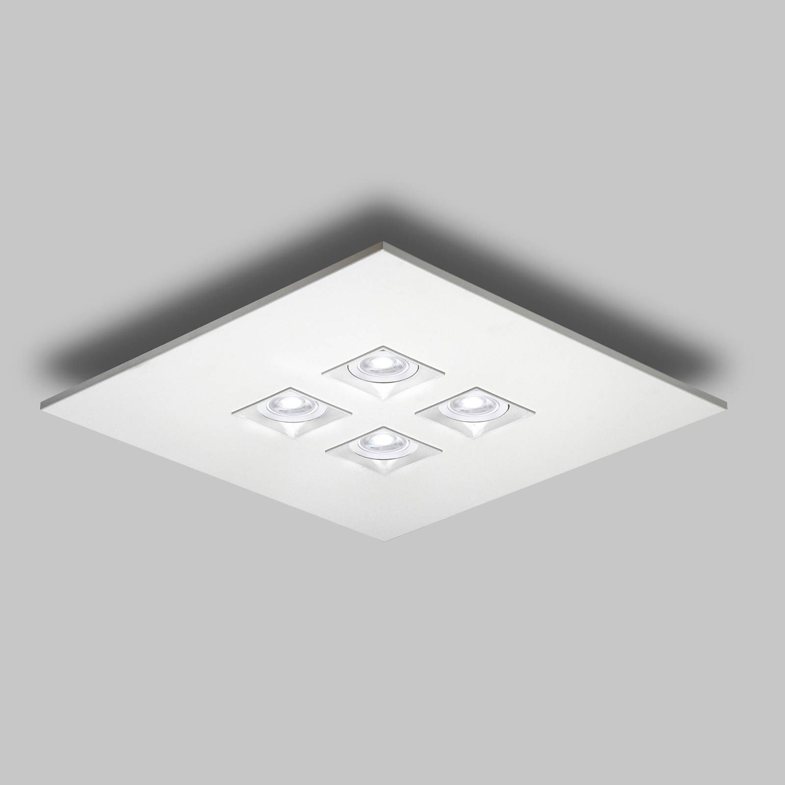 Milan Iluminación Polifemo – stropné svietidlo biele, Obývacia izba / jedáleň, oceľ, GU10, 75W, P: 45 cm, L: 45 cm, K: 7.6cm