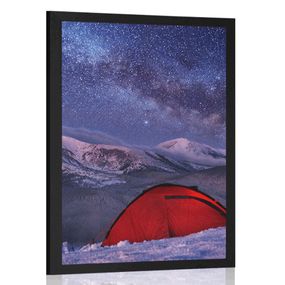 Plagát stan pod nočnou oblohou - 40x60 black