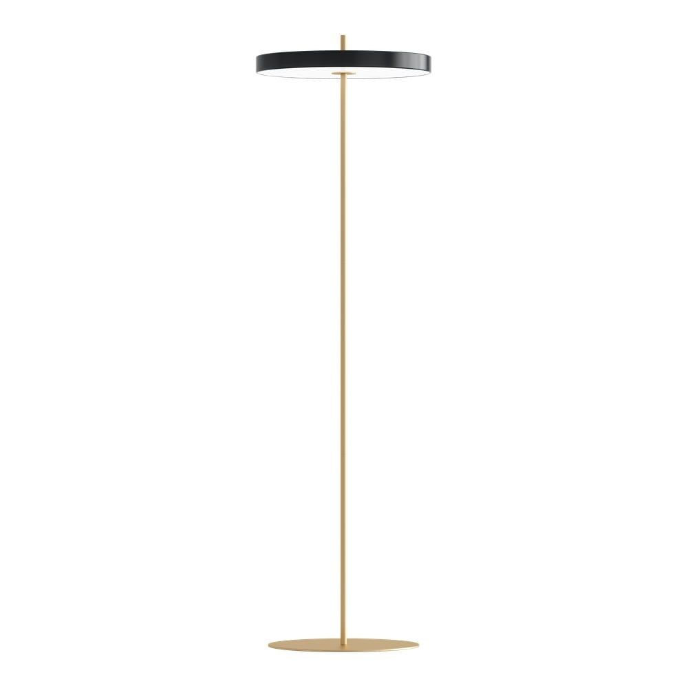Čierna LED stojacia lampa so stmievačom s kovovým tienidlom (výška 151 cm) Asteria Floor – UMAGE