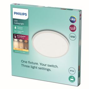 Philips 8719514327269 Super Slim CL550 stropné svietidlo LED D300mm 18W/1500lm 2700K IP44 biela SceneSwitch