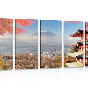 5-dielny obraz jeseň v Japonsku