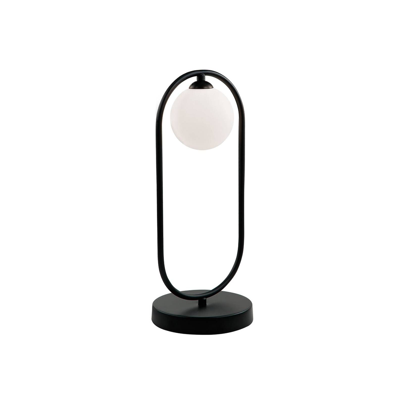 Viokef Stolová lampa Fancy so skleneným tienidlom, čierna, Obývacia izba / jedáleň, oceľ, sklo, G9, 25W, K: 43cm