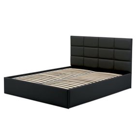 Čalúnená posteľ TORES II s penovým matracom rozmer 180x200 - Eko-koža cm Čierna eko-koža