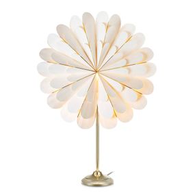 Markslöjd Hviezda Marigold ako stolná lampa biela/mosadz, Obývacia izba / jedáleň, papier, kov, E14, 25W, L: 19 cm, K: 65cm