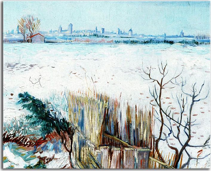 Reprodukcia Van Gogh - Snow Effect with Setting Sun - zs17804