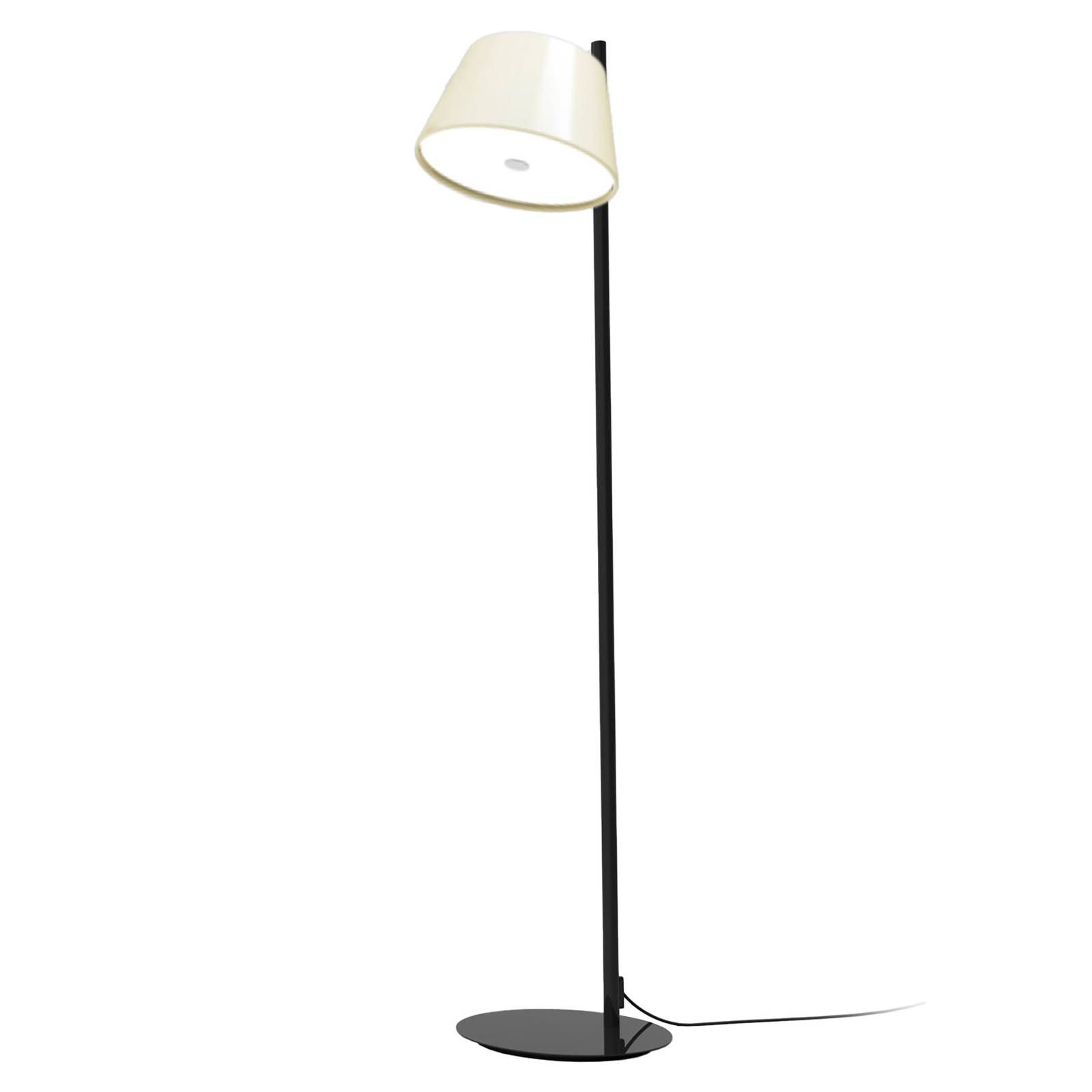 Marset MARSET Tam P stojacia lampa 1-pl perlová biela, Obývacia izba / jedáleň, hliník, kov, metakrylát, E14, 5W, K: 116cm