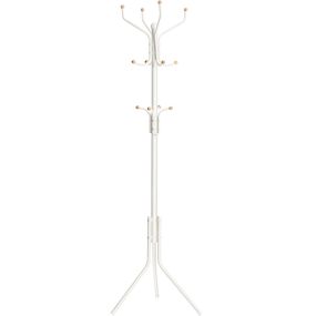 SongmicsHome Kovový vešiak na kabáty, 182 cm vysoký, krémová biela
