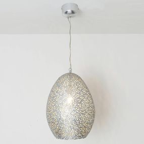 Holländer Závesná lampa Cavalliere, striebro, Ø 34 cm, Obývacia izba / jedáleň, železo, E27, 60W, K: 47cm