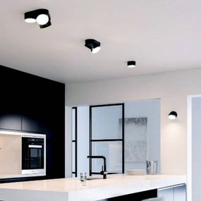 LUTEC LED stropné bodové svetlá Stanos, CCT 1-pl. čierna, Obývacia izba / jedáleň, hliník, plast, 6.8W, K: 5.5cm