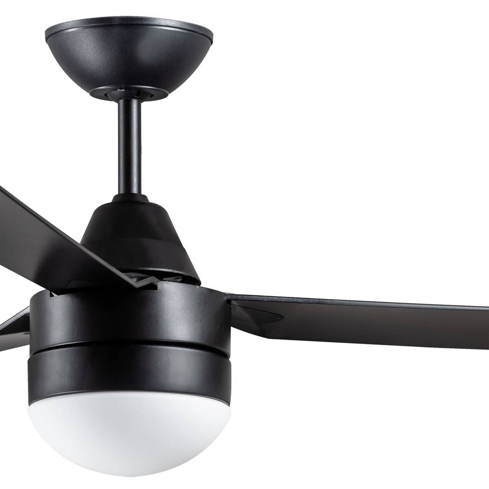 Beacon Lighting Stropný ventilátor Megara, svetlo E14, čierna, Obývacia izba / jedáleň, plast ABS, E14, 15W, K: 41.5cm