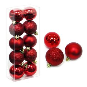 Červené vianočné ozdoby v súprave 10 ks Casa Selección Navidad, ø 5 cm