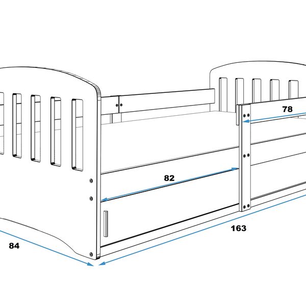 Posteľ KLASIK - 160x80cm - Borovica