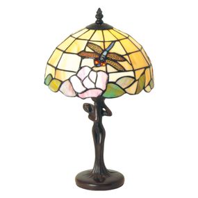 Artistar Stolná lampa Sirin v štýle Tiffany, Obývacia izba / jedáleň, kov, sklo, E14, 40W, K: 40cm