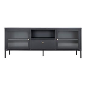 Čierny kovový TV stolík 160x60 cm Dalby – House Nordic