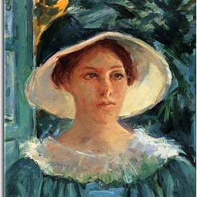 Young Woman In Green Outdoors In The Sun - Reprodukcia zs17576