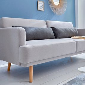 Estila Dizajnová škandinávska rozkladacia dvoj sedačka Sheena 210cm sivá